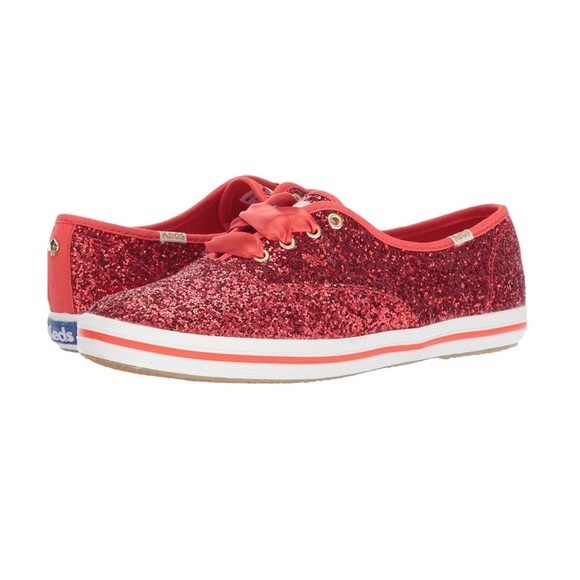 red sparkly keds